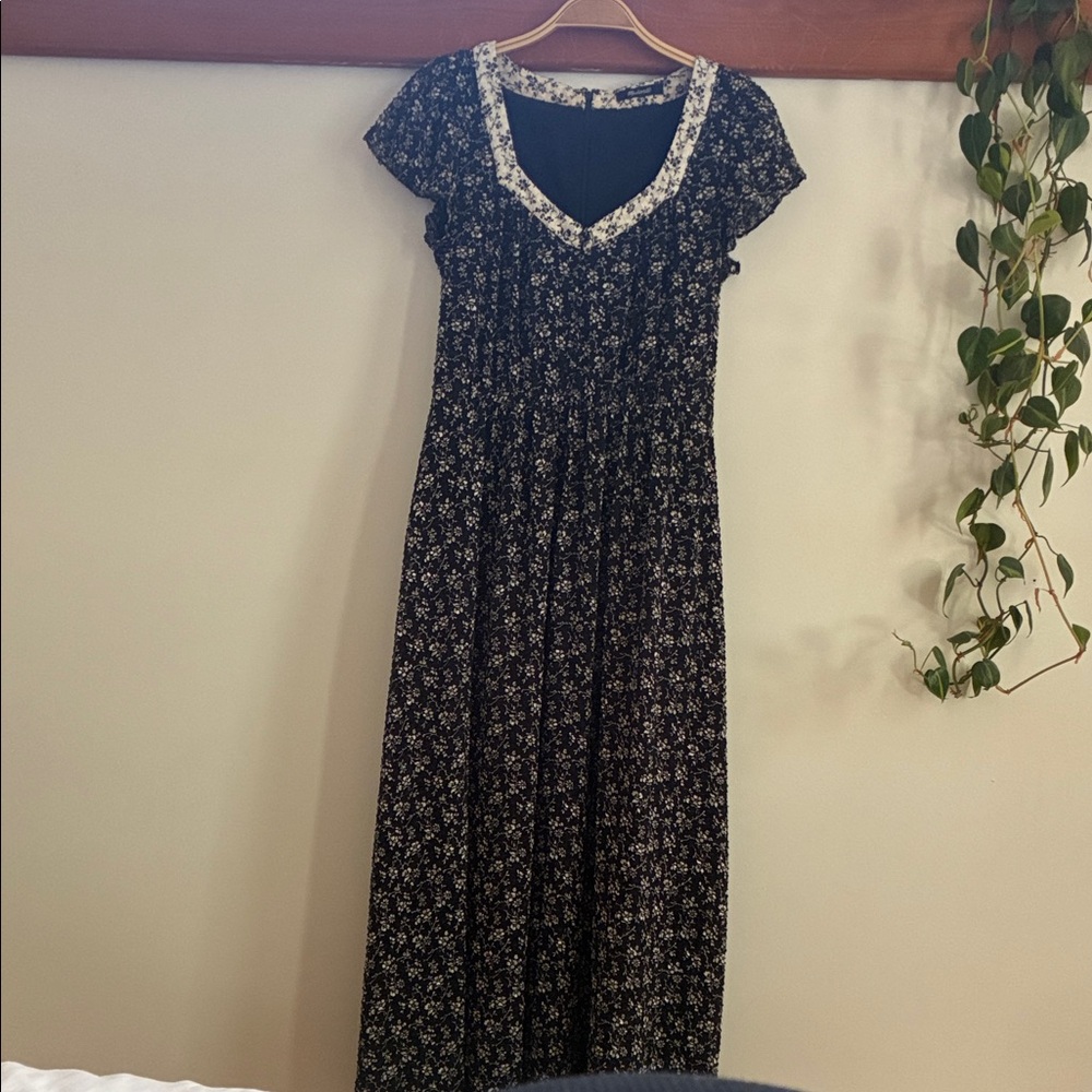 Madewell Black Floral Maxi Dress